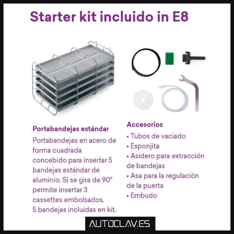 Kit de inicio para autoclave Euronda E8 en venta para comprar en la tienda de Au-autoclav.es