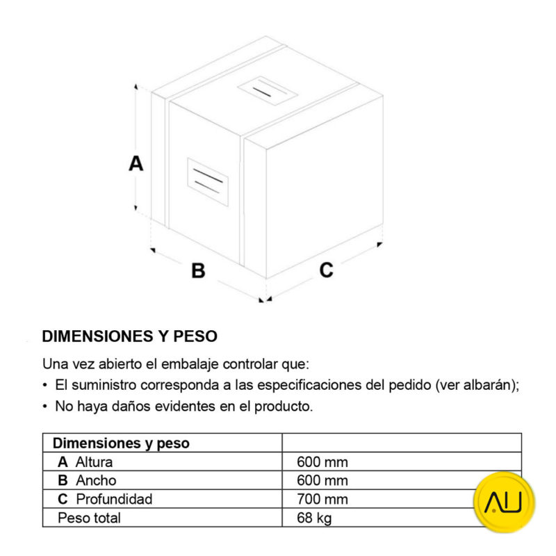 Dimensiones paquete autoclave Mocom Supreme (2022) en venta para comprar en la tienda de autoclav.es
