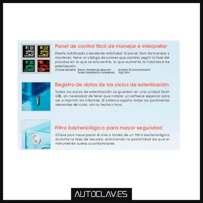 Información sobre el autoclave NSK modelo iClave Plus en venta para comprar en la tienda de Au-autoclav.es
