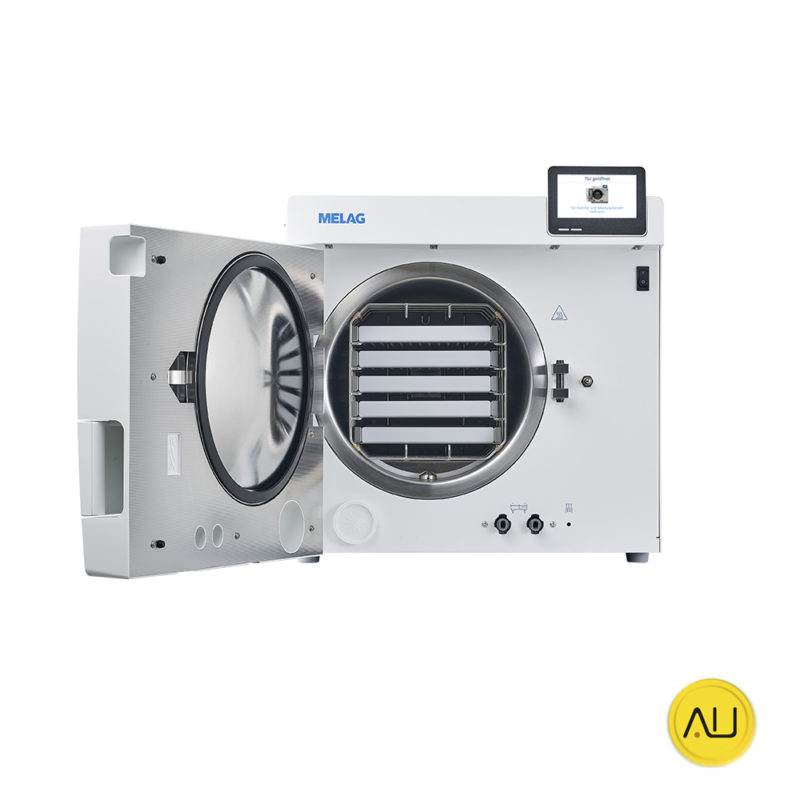 Frontal puerta abierta autoclave Melag Vacuclave 123 Pro Line en venta para comprar en la tienda de autoclav.es