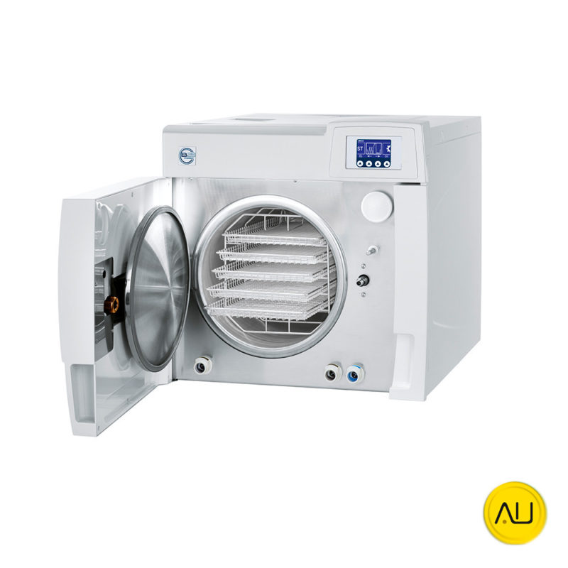 Bandejas puerta abierta autoclave Mocom B-Futura (2022) 17l, 22l, y 28l en venta para comprar en la tienda de autoclav.es