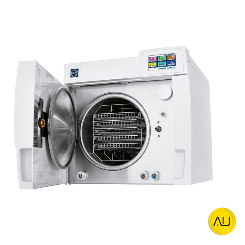 Frontal perspecitva autoclave Mocom B-Futura (2022) 17l, 22l, y 28l en venta para comprar en la tienda de autoclav.es