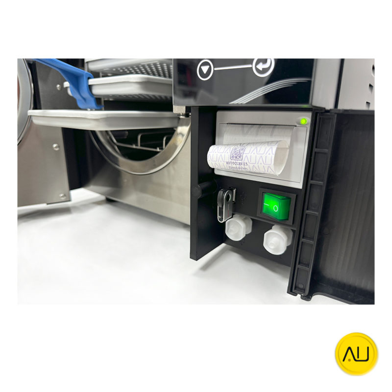 Detalle acceso frontal e impresora autoclave IcanClave D Pro 12 Black Negro en venta para comprar en la tienda de autoclav.es