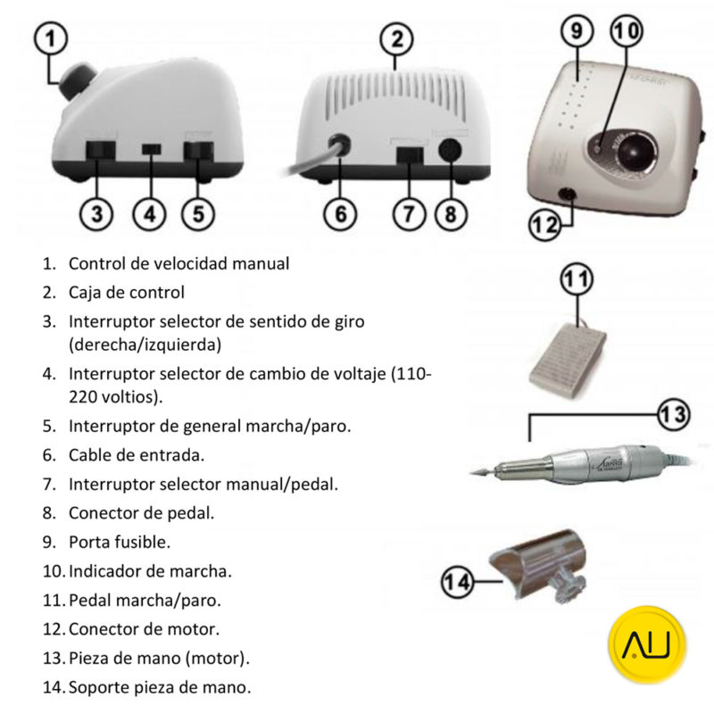 Partes articulo torno o micromotores Camo 35000rpm marca Abshot Tecnics en venta para comprar en la tienda de autoclav.es