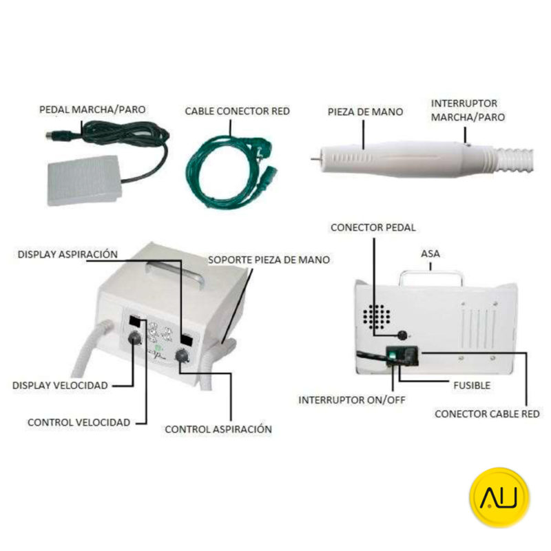 Partes articulo torno o micromotores Medipower 30000rpm marca Abshot Tecnics en venta para comprar en la tienda de autoclav.es